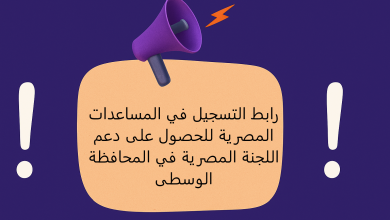 رابط التسجيل في المساعدات المصرية للحصول على دعم اللجنة المصرية في المحافظة الوسطى