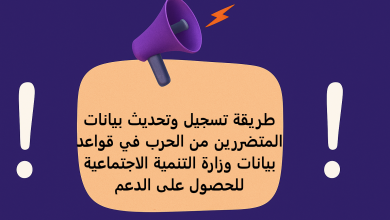 طريقة تسجيل وتحديث بيانات المتضررين من الحرب في قواعد بيانات وزارة التنمية الاجتماعية للحصول على الدعم
