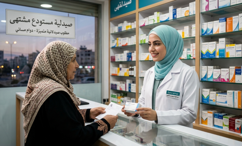 : إعلان توظيف صيدلانية في صيدلية مستودع مشتهى بمدينة غزة.