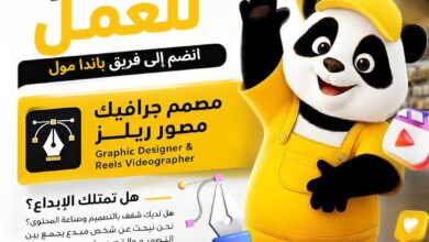 وظيفة مصمم جرافيك ومصور ريلز في شركة باندا مول 2026
