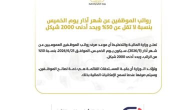 رواتب الموظفين 2026، صرف رواتب الموظفين فلسطين