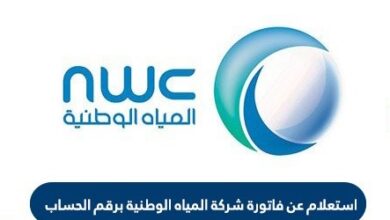 استعلام عن فاتورة شركة المياة الوطنية السعودية برقم الحساب