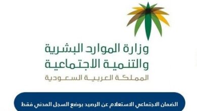 الاستعلام عن رصيد الضمان الاجتماعي في السجل المدني السعودي