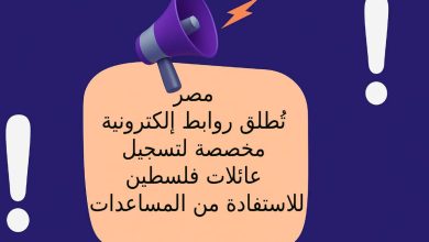 مصر تُطلق روابط إلكترونية مخصصة لتسجيل عائلات فلسطين للاستفادة من المساعدات